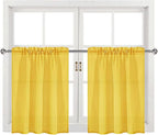 DWCN Yellow Sheer Curtains for Kitchen Windows by DWCN