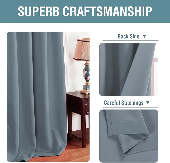 H.VERSAILTEX Grommet Bedroom Curtain Thermal Insualted Room Darkening Curtain - Image 3