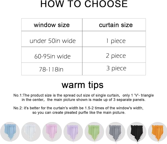 Molaxhome Swag Curtain 51 inch Length Rod Pocket Scalloped Curtain Valance - Image 9