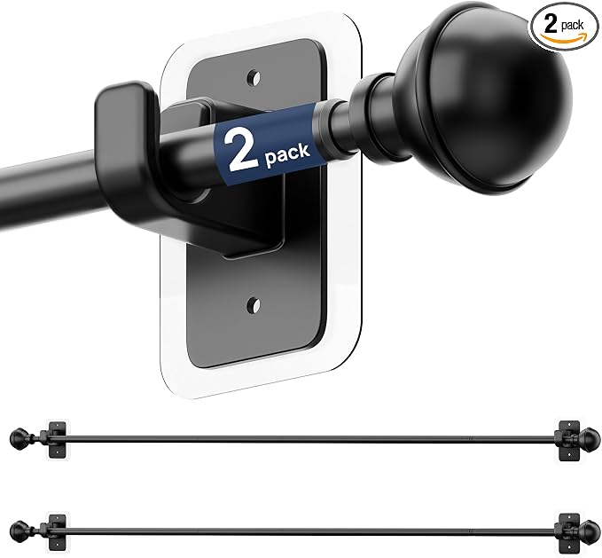 ENJOYBASICS 2 Pack No Drill Curtain Rods by ENJOYBASICS