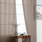 SpaceDresser Basic Rod Pocket Sheer Voile Window Curtain Panels Taupe 1 Pair 2 - Image 3