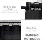 OWENIE Extra Long Black Sheer Curtains 144 inch 2 Panels Set, Translucent - Image 4