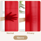 HOMEIDEAS Valentine's Day Non-See-Through Red Privacy Sheer Curtains, 52 X 84 - Image 3