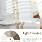 jinchan Striped Valance Farmhouse Window Treatment Linen Textured Drapes - Image 5