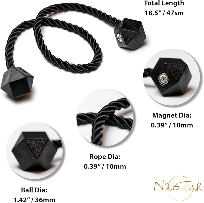 NazTur Magnetic Curtain Tiebacks- Upgrade 2022 - Image 4