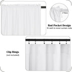 Boho Kitchen Curtains 36 Inch Length, Farmhouse Cotton Linen Tier Curtains - Image 7