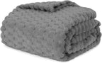 Puncuntex Grey Throw Blanket 108"×90" inches Fuzzy 3D Jacquard Decorative - Image 4