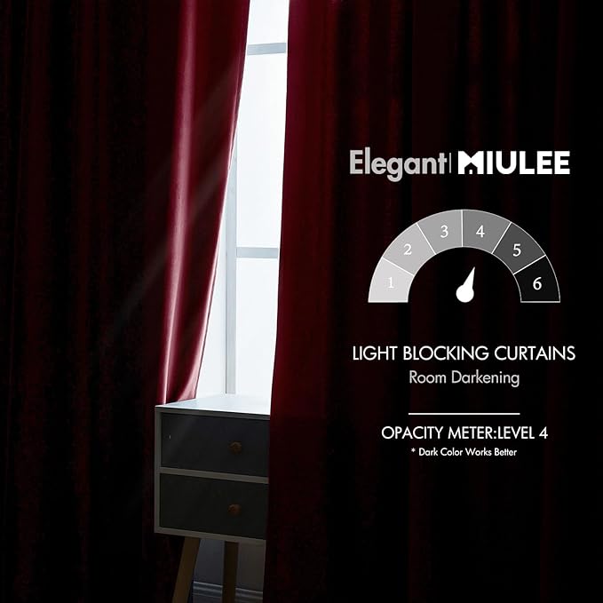 MIULEE Velvet Curtains 84 inches 2 Panels - Image 5