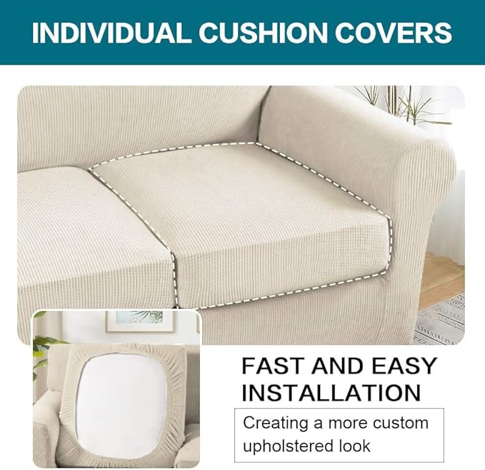 Turquoize 4 Piece Couch Cover Sofa Covers - Image 5