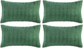 Fancy Homi Set of 4 Green Lumbar Rectangle Decorative Throw Pillow Covers 16x24 by Fancy+Homi