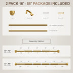 Lootkell 2 Pack Gold Curtain Rods Set - Image 9