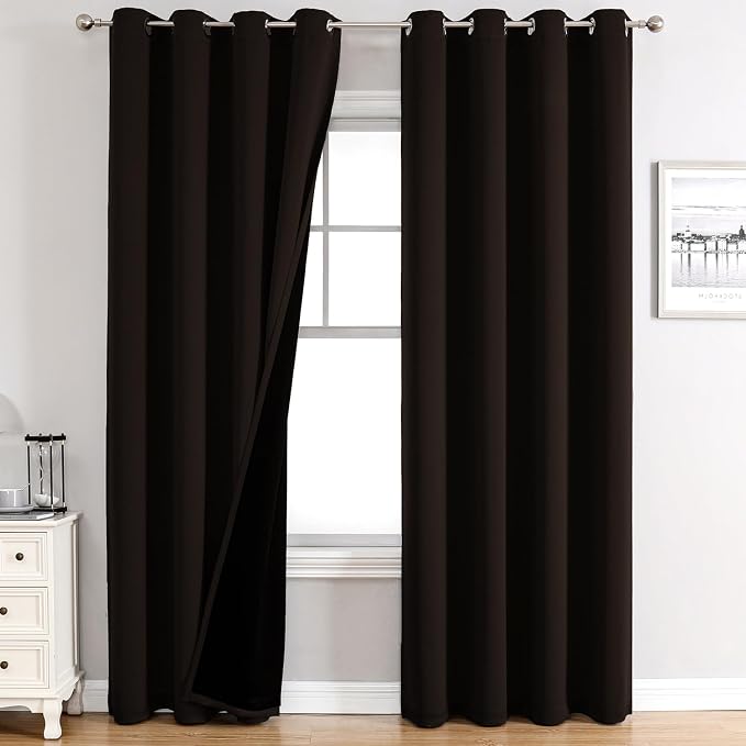 ChrisDowa 100% Blackout Curtains 90 inch Long by ChrisDowa