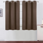 LEMOMO Chocolate Brown Blackout Curtains 42 x 54 Inch Length Set of 2 Panels by Lemomo