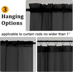 Gwine Black Sheer Curtains 90 Inches Long 2 Panels Set, Light Filtering Solid - Image 4