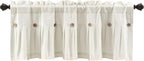 Lush Decor Linen Button Farmhouse Valance Curtians 52"W x 18"L Off White - Image 7
