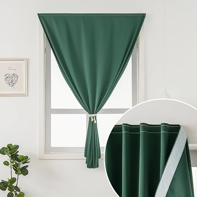Blackout Curtains for Bedroom Sticky Curtain Blackout Window Cover Self - Image 5