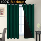 Yakamok 72 Inch Lengt 100% Blackout Thermal Insulated Curtains, Noise Reduction - Image 2