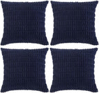 Fancy Homi 4 Packs Navy Blue Decorative Throw Pillow Covers 18x18 Inch by Fancy+Homi