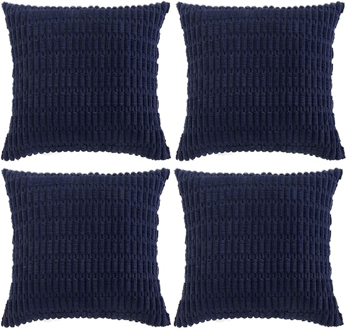 Fancy Homi 4 Packs Navy Blue Decorative Throw Pillow Covers 14x14 Inch by Fancy+Homi