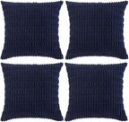 Fancy Homi 4 Packs Navy Blue Decorative Throw Pillow Covers 26x26 Inch by Fancy+Homi
