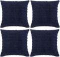 Fancy Homi 4 Packs Navy Blue Decorative Throw Pillow Covers 22x22 Inch by Fancy+Homi