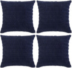 Fancy Homi 4 Packs Navy Blue Decorative Throw Pillow Covers 22x22 Inch by Fancy+Homi