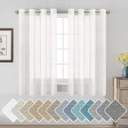 H.VERSAILTEX Linen Curtains Nickel Grommet Natural Linen Semi-Sheer Curtains 2 by HVERSAILTEX