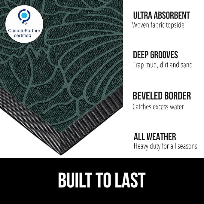 GORILLA GRIP 100% Waterproof All-Season WeatherMAX Doormat US Designed Natural - Image 3