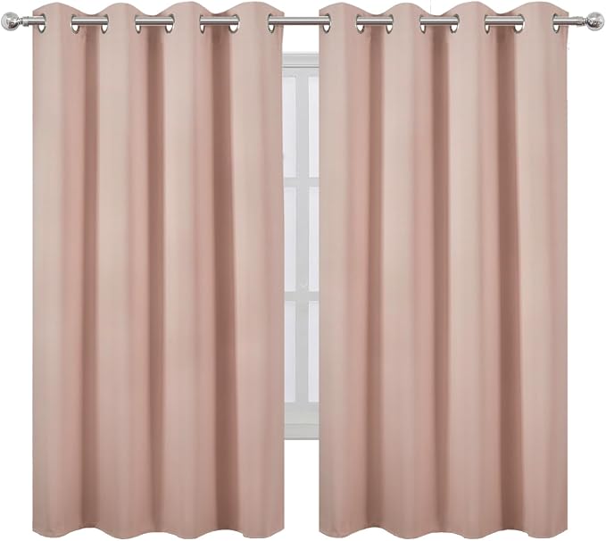 LEMOMO Blush Blackout Curtains 66 x 63 Inch Length/Set of 2 Curtain - Image 2