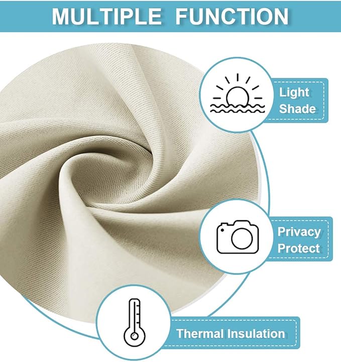 RYB HOME Curtains for Bedroom Living Room 72 inches Long, Thermal Insulated - Image 5