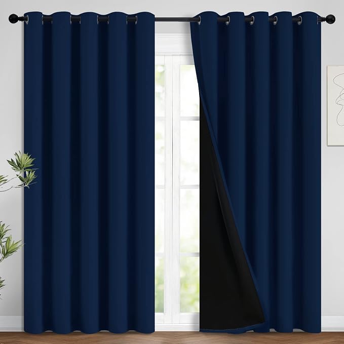 Yakamok 100% Blackout Lined Panels, Room Darkening Thermal Insulated Blackout by Yakamok