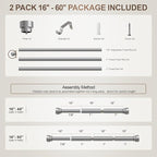Lootkell 2 Pack Modern Silver Curtain Rods Set - Image 8