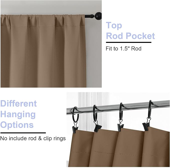 Simplebrand Ava Brown Blackout Curtains - Image 4
