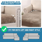H.VERSAILTEX Velvet Stretch Sectional Couch Covers 4 Pieces Sofa Seat Cushion - Image 6