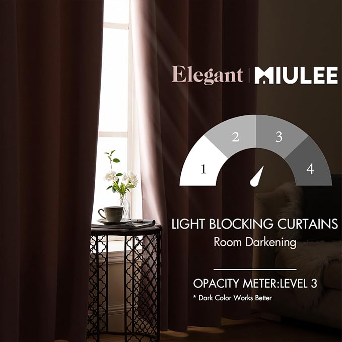 MIULEE Blackout Curtains for Bedroom Living Room Thermal Insulated Room - Image 2