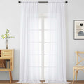 White Sheer Curtains for Windows 108 inches Long 2 Panels Set, Soft Lightweight by Home