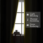 Estelar Textiler Brown and Yellow Blackout Curtains - Image 3