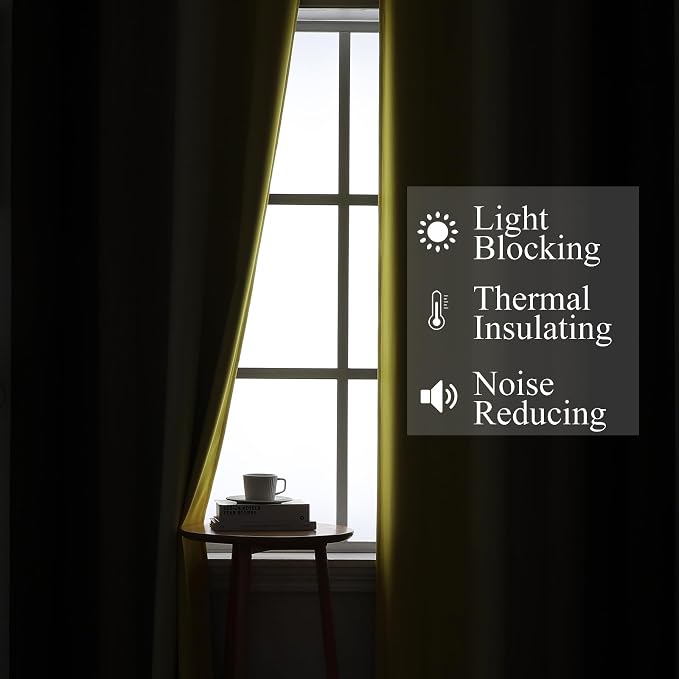 Estelar Textiler Brown and Yellow Blackout Curtains - Image 3