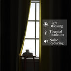 Estelar Textiler Brown and Yellow Blackout Curtains 45 Inch Length, Full Light - Image 3