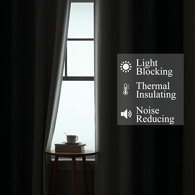Estelar Textiler Navy Blue and Grayish White Blackout Curtains - Image 3