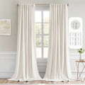 MIULEE Ivory Back Tab Blackout Curtains 102 Inch Long 2 Panels Set by MIULEE