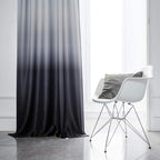 SimpleHome Gradient Color Ombre Room Darkening Curtains Blackout Black Thermal - Image 2