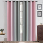 Yakamok Ombre Pink and Grey Curtains - Image 2