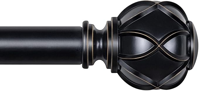 KAMANINA Black Curtain Rod for Windows 72 to 144 Inches Long Heavy Duty Curtain by KAMANINA