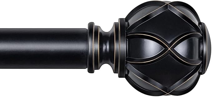 KAMANINA Curtain Rods for Windows 48 to 84 Inch, 7/8 Inch Single Decorative by KAMANINA