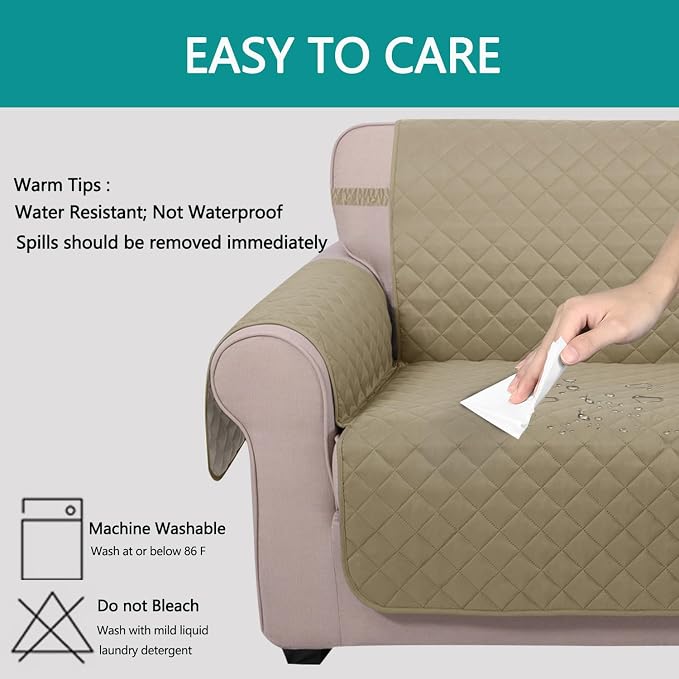 U-NICE HOME Loveseat Sofa Cover Reversible Couch Cover - Image 5