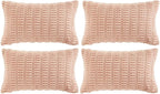 Fancy Homi 4 Packs Boho Pink Decorative Throw Pillow Covers 16x24 Inch by Fancy+Homi
