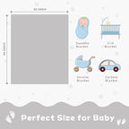 Yurhap Fleece Baby Blanket Heart Checkered, Ultra Soft Cozy Baby Blankets - Image 6