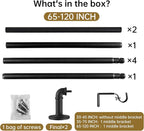 2 Pack Industrial Curtain Rods for Windows 66 to 120 Inches, for Indoor and - Image 7