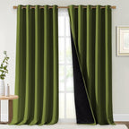 NICETOWN 100% Blackout Blinds, 70 inches x 108 inches, Olive Green, Laundry by NICETOWN